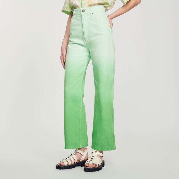 NWT SANDRO Gradient Effect Straight Leg Jean Sz 2 Green - Picture 2 of 13